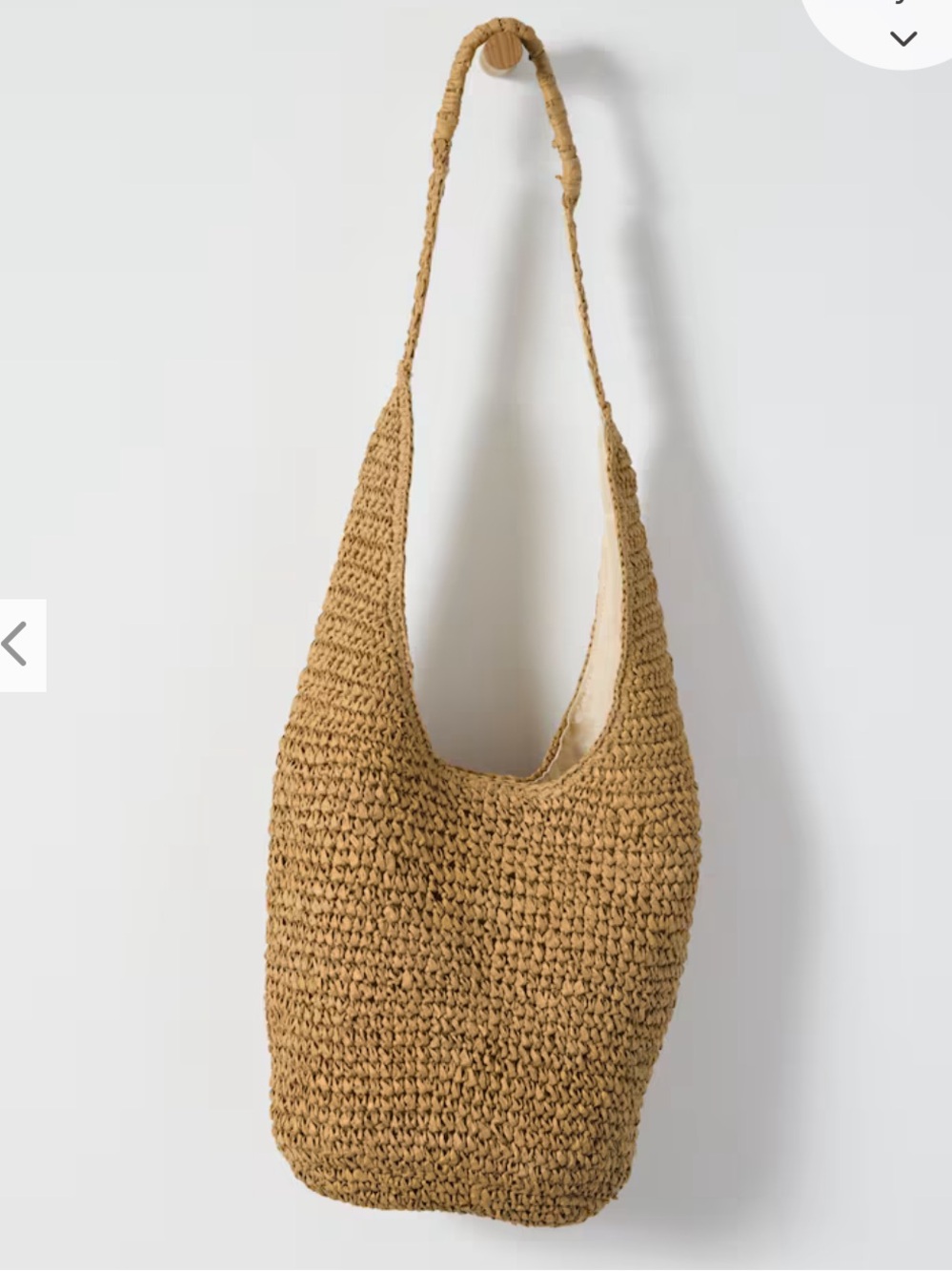 NWOT J. JILL The Straw Hobo Bag Woven Raffia Summer